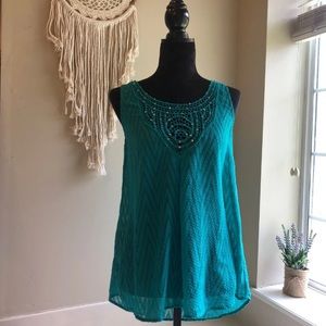 S Maurices turquoise chevron tank